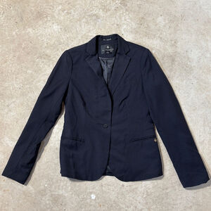 Maison Scotch Blazer Women’s Size 2 Black Pinstripe Lapel Collar Button Closure